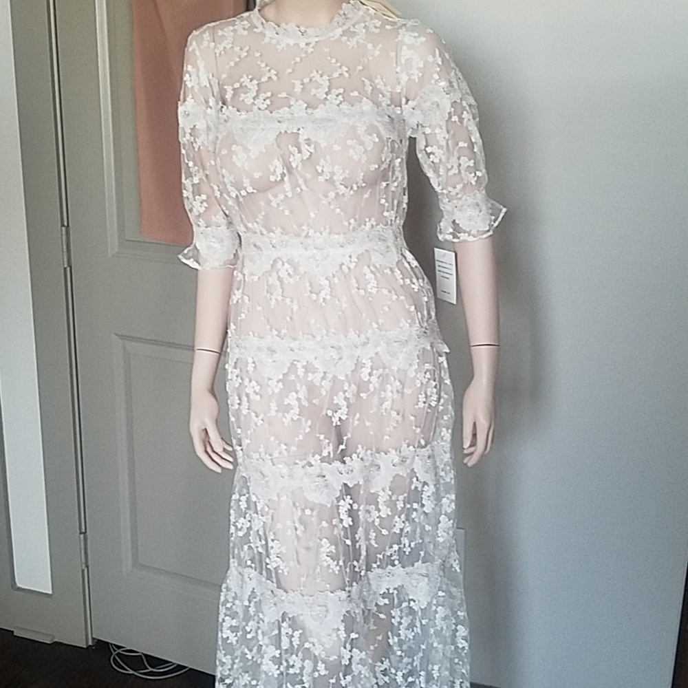 Rosebud Embroidery Maxi Dress. Belt not included.  Price is firm or best Offer.